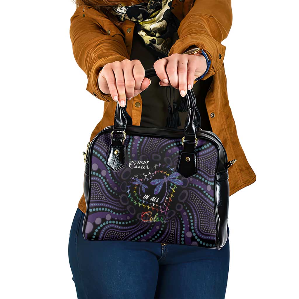 Fight Cancer In All Colors Australia Indigenous Shoulder Handbag Dragonflies Aboriginal Art