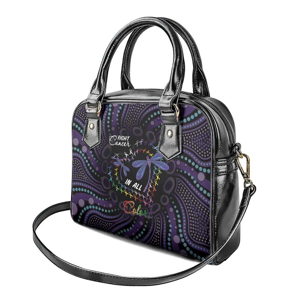 Fight Cancer In All Colors Australia Indigenous Shoulder Handbag Dragonflies Aboriginal Art