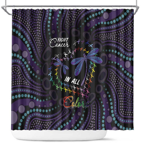 Fight Cancer In All Colors Australia Indigenous Shower Curtain Dragonflies Aboriginal Art