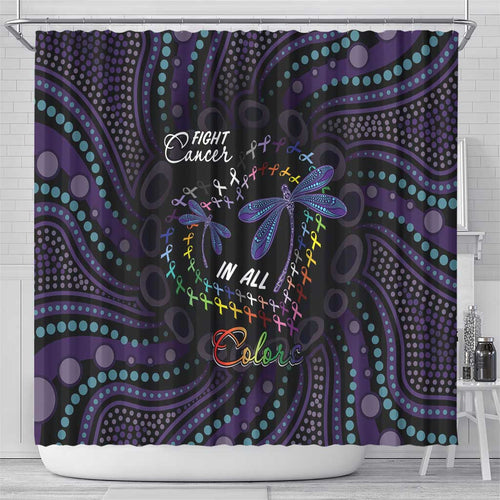 Fight Cancer In All Colors Australia Indigenous Shower Curtain Dragonflies Aboriginal Art