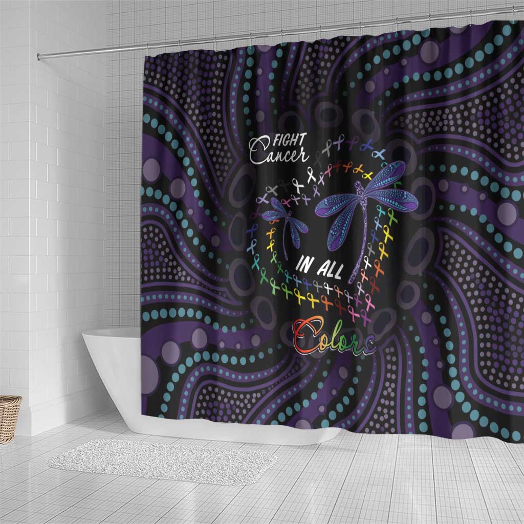 Fight Cancer In All Colors Australia Indigenous Shower Curtain Dragonflies Aboriginal Art