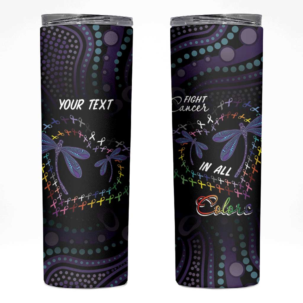 Fight Cancer In All Colors Australia Indigenous Skinny Tumbler Dragonflies Aboriginal Art