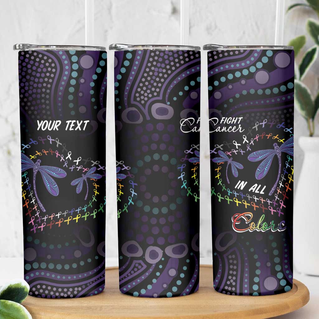 Fight Cancer In All Colors Australia Indigenous Skinny Tumbler Dragonflies Aboriginal Art