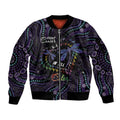 Fight Cancer In All Colors Australia Indigenous Sleeve Zip Bomber Jacket Dragonflies Aboriginal Art