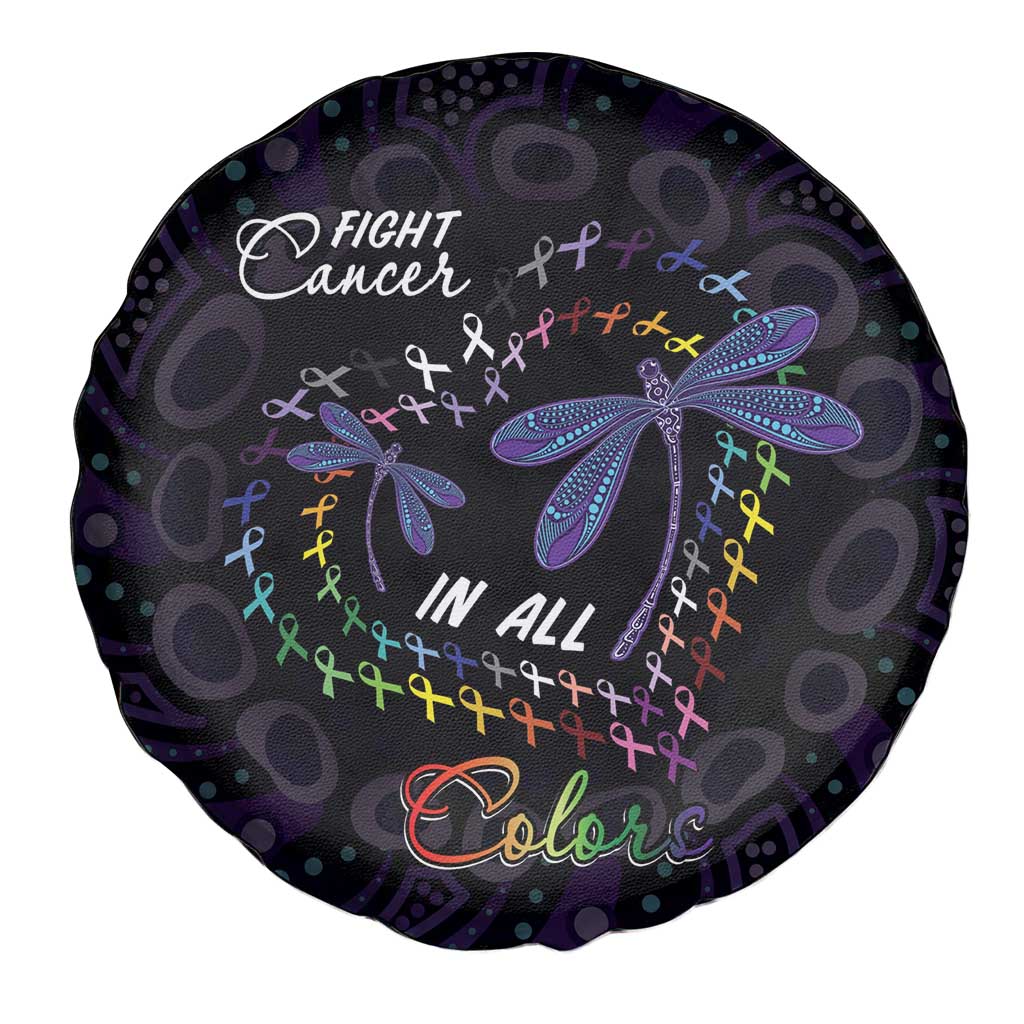 Fight Cancer In All Colors Australia Indigenous Spare Tire Cover Dragonflies Aboriginal Art