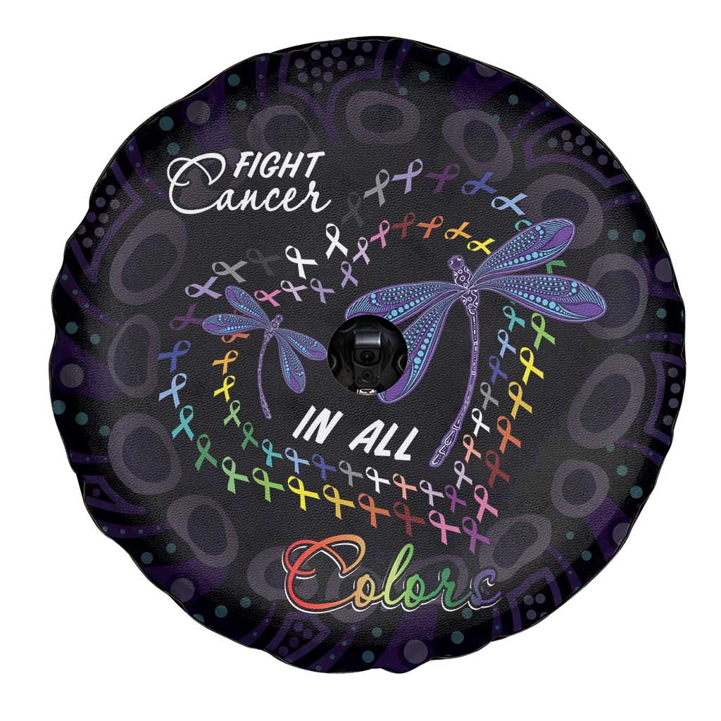 Fight Cancer In All Colors Australia Indigenous Spare Tire Cover Dragonflies Aboriginal Art