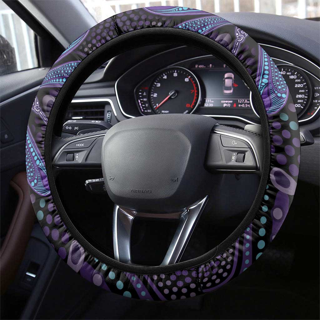Fight Cancer In All Colors Australia Indigenous Steering Wheel Cover Dragonflies Aboriginal Art