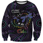 Fight Cancer In All Colors Australia Indigenous Sweatshirt Dragonflies Aboriginal Art