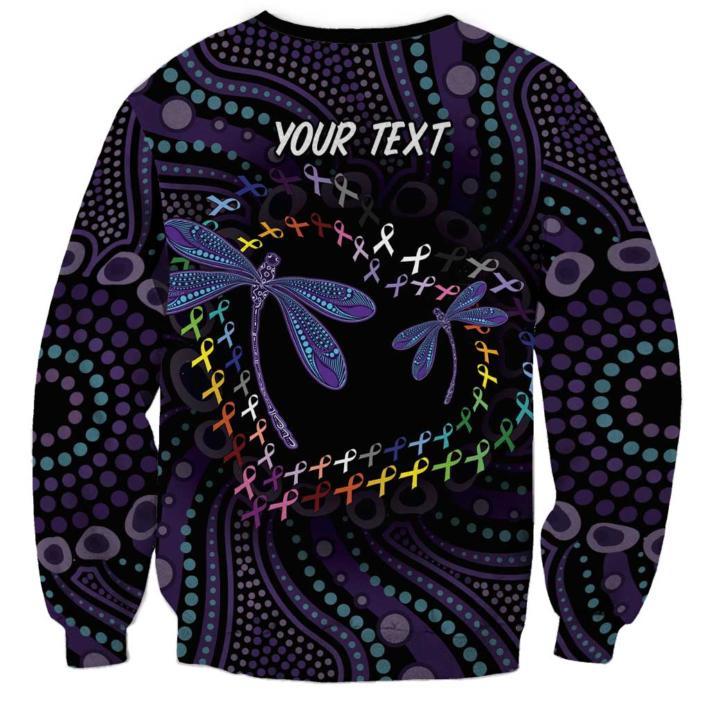 Fight Cancer In All Colors Australia Indigenous Sweatshirt Dragonflies Aboriginal Art