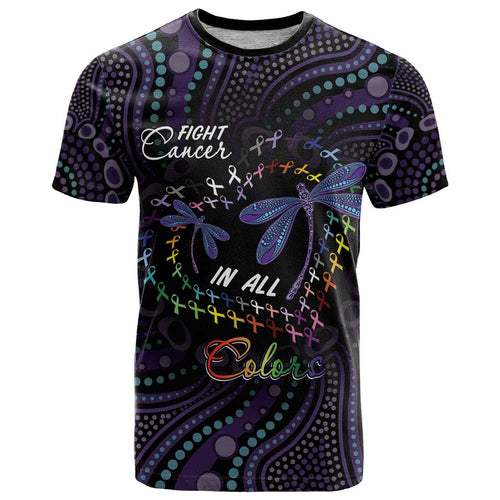 Fight Cancer In All Colors Australia Indigenous T Shirt Dragonflies Aboriginal Art