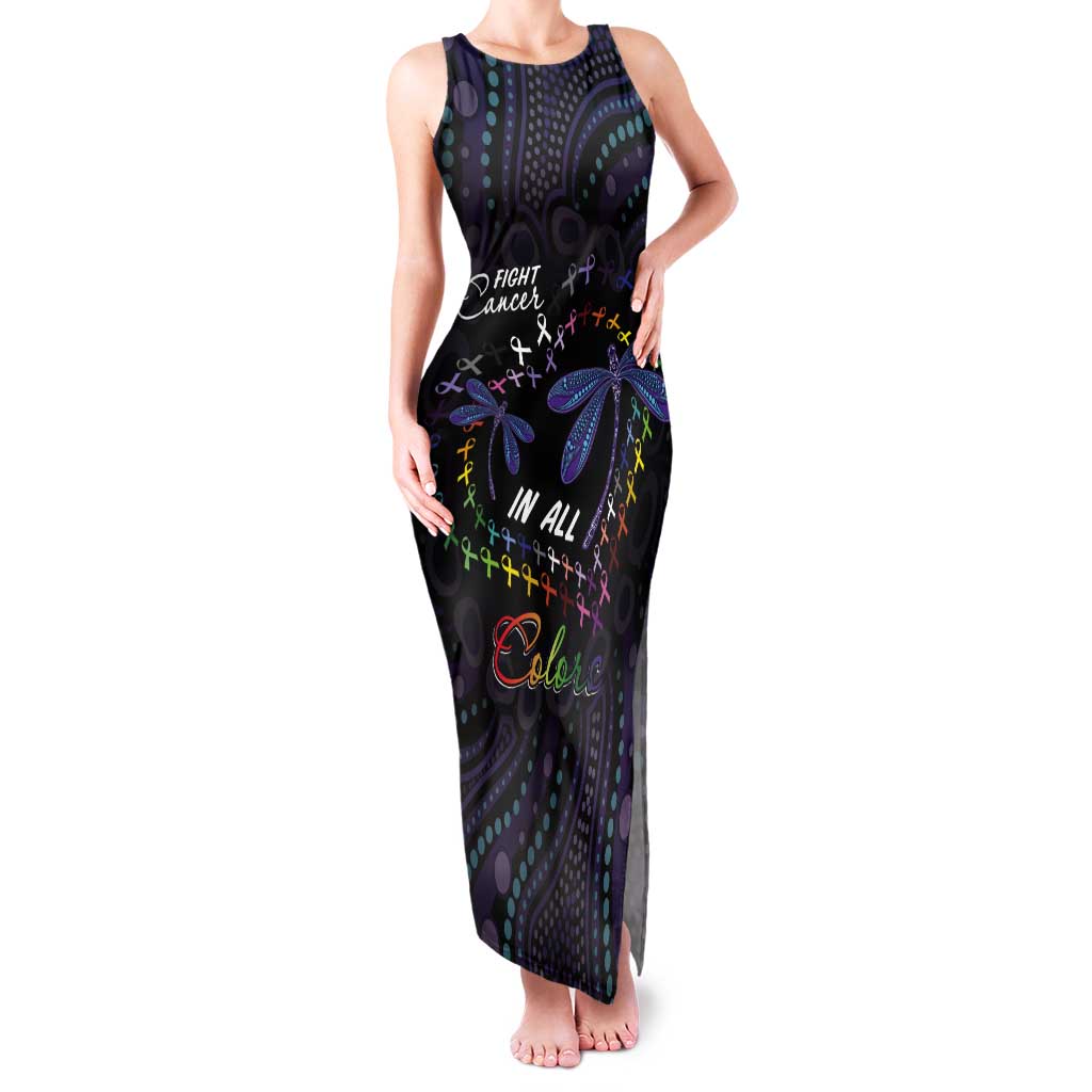 Fight Cancer In All Colors Australia Indigenous Tank Maxi Dress Dragonflies Aboriginal Art