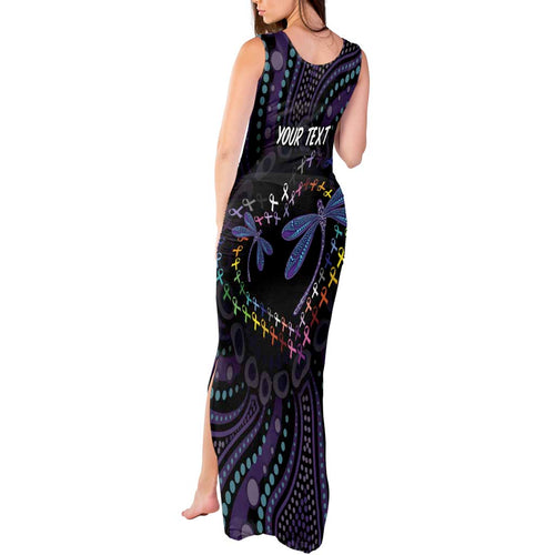 Fight Cancer In All Colors Australia Indigenous Tank Maxi Dress Dragonflies Aboriginal Art