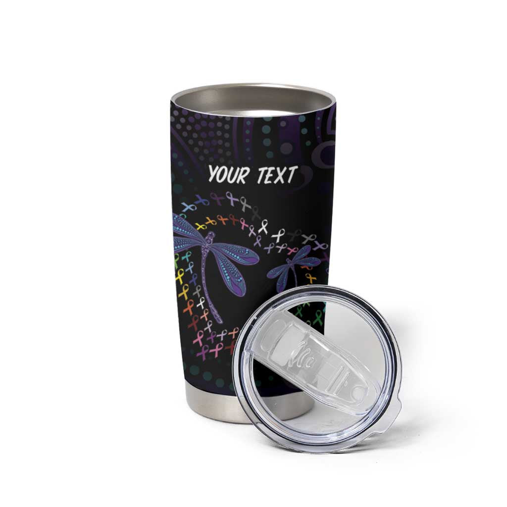 Fight Cancer In All Colors Australia Indigenous Tumbler Cup Dragonflies Aboriginal Art