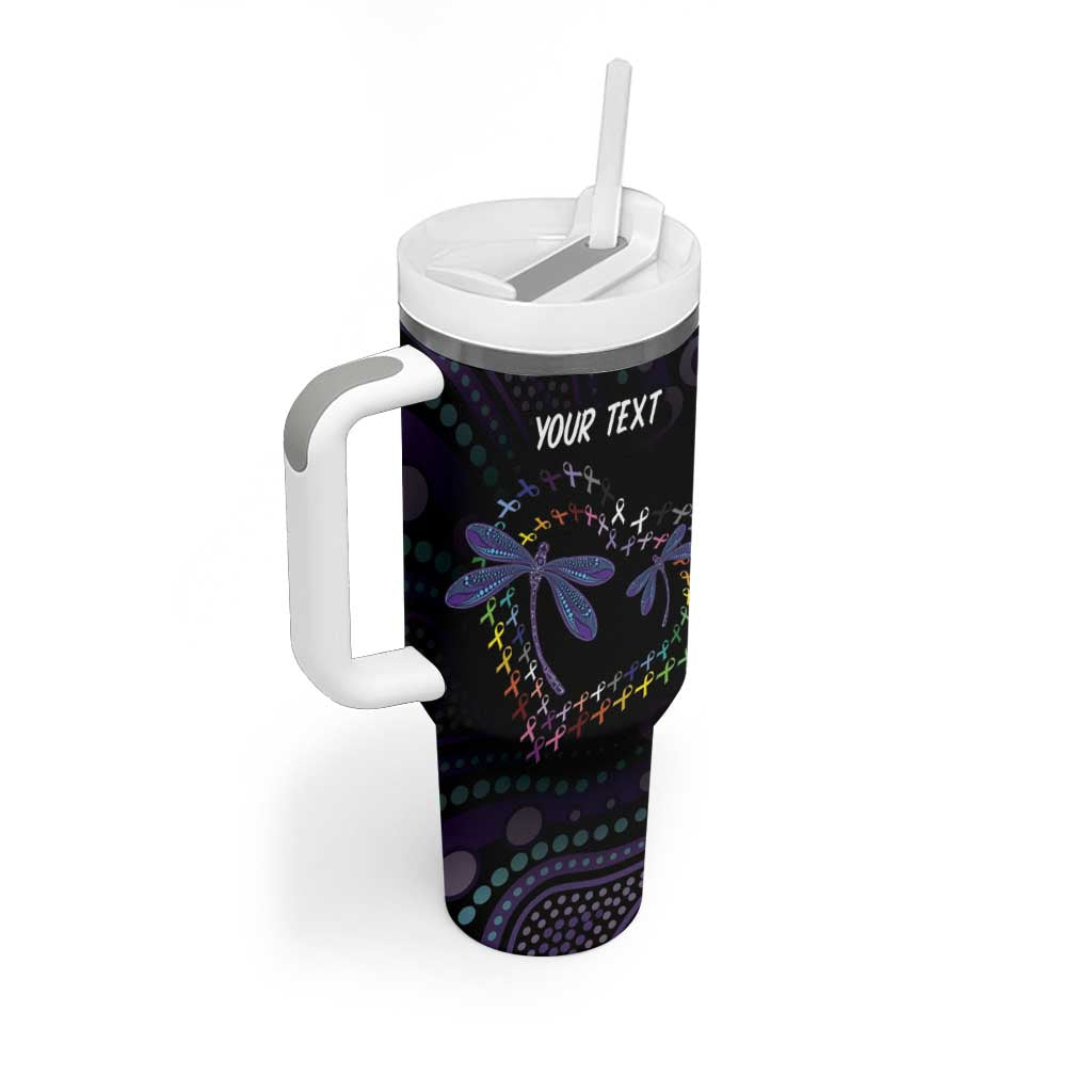 Fight Cancer In All Colors Australia Indigenous Tumbler With Handle Dragonflies Aboriginal Art