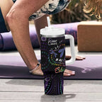 Fight Cancer In All Colors Australia Indigenous Tumbler With Handle Dragonflies Aboriginal Art