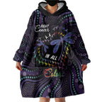 Fight Cancer In All Colors Australia Indigenous Wearable Blanket Hoodie Dragonflies Aboriginal Art