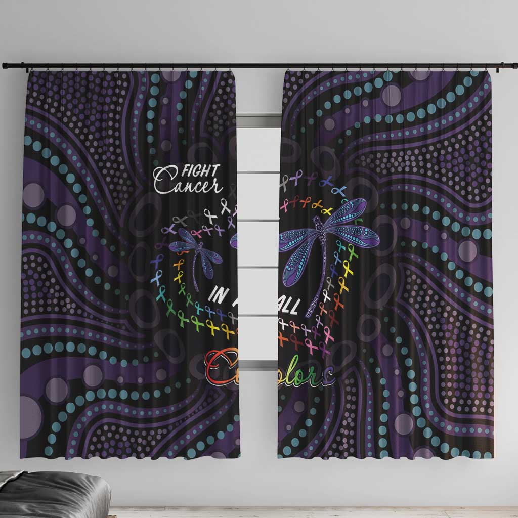 Fight Cancer In All Colors Australia Indigenous Window Curtain Dragonflies Aboriginal Art