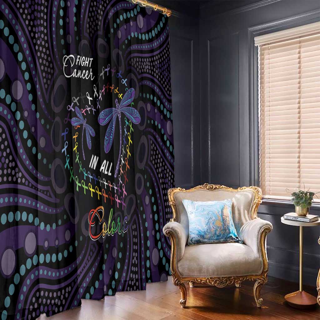 Fight Cancer In All Colors Australia Indigenous Window Curtain Dragonflies Aboriginal Art
