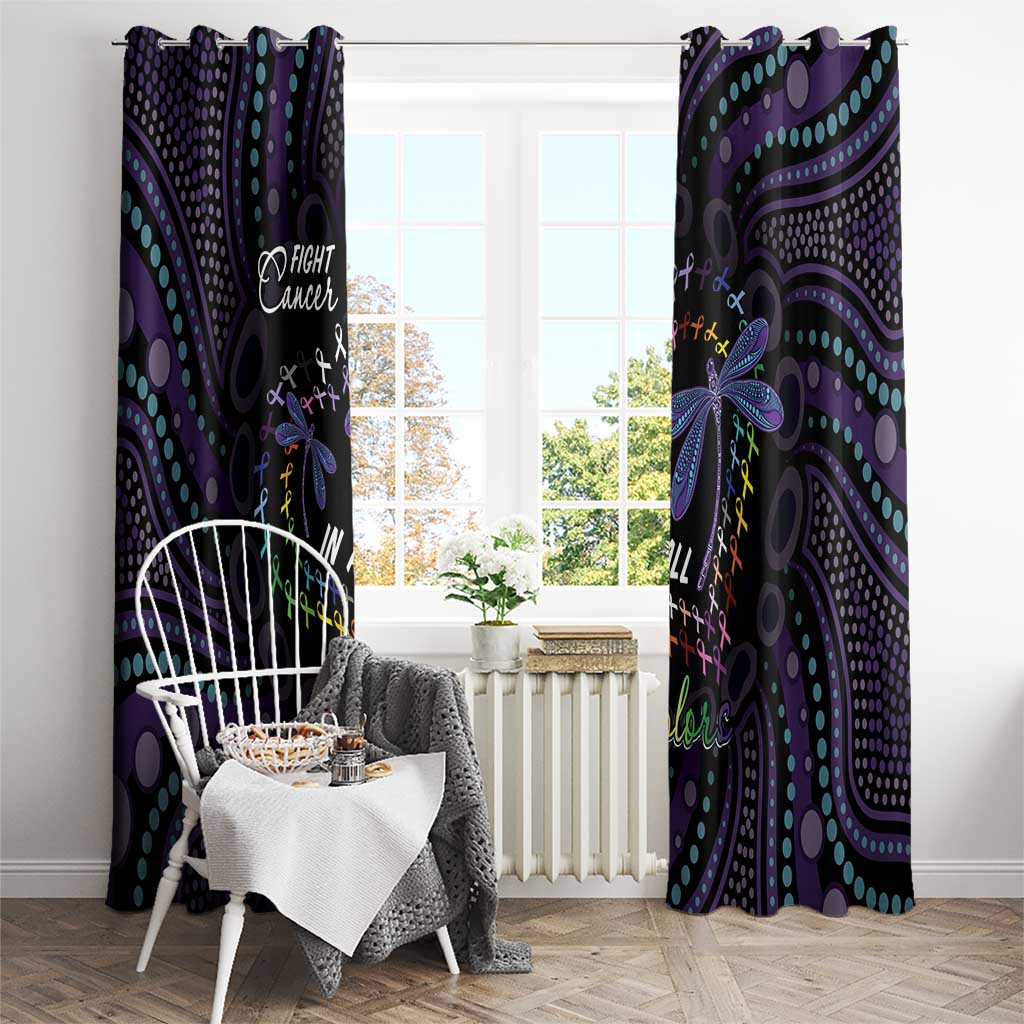 Fight Cancer In All Colors Australia Indigenous Window Curtain Dragonflies Aboriginal Art
