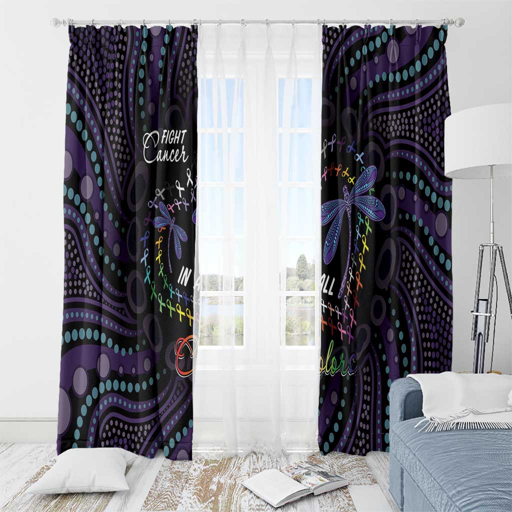 Fight Cancer In All Colors Australia Indigenous Window Curtain Dragonflies Aboriginal Art