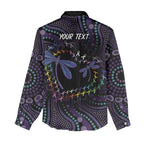 Fight Cancer In All Colors Australia Indigenous Women Casual Shirt Dragonflies Aboriginal Art