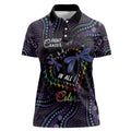Fight Cancer In All Colors Australia Indigenous Women Polo Shirt Dragonflies Aboriginal Art