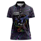 Fight Cancer In All Colors Australia Indigenous Women Polo Shirt Dragonflies Aboriginal Art