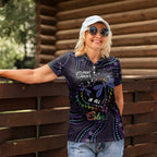 Fight Cancer In All Colors Australia Indigenous Women Polo Shirt Dragonflies Aboriginal Art