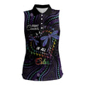 Fight Cancer In All Colors Australia Indigenous Women Sleeveless Polo Shirt Dragonflies Aboriginal Art