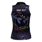 Fight Cancer In All Colors Australia Indigenous Women Sleeveless Polo Shirt Dragonflies Aboriginal Art