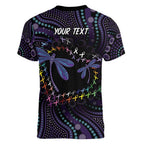 Fight Cancer In All Colors Australia Indigenous Women V-Neck T-Shirt Dragonflies Aboriginal Art