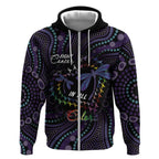 Fight Cancer In All Colors Australia Indigenous Zip Hoodie Dragonflies Aboriginal Art