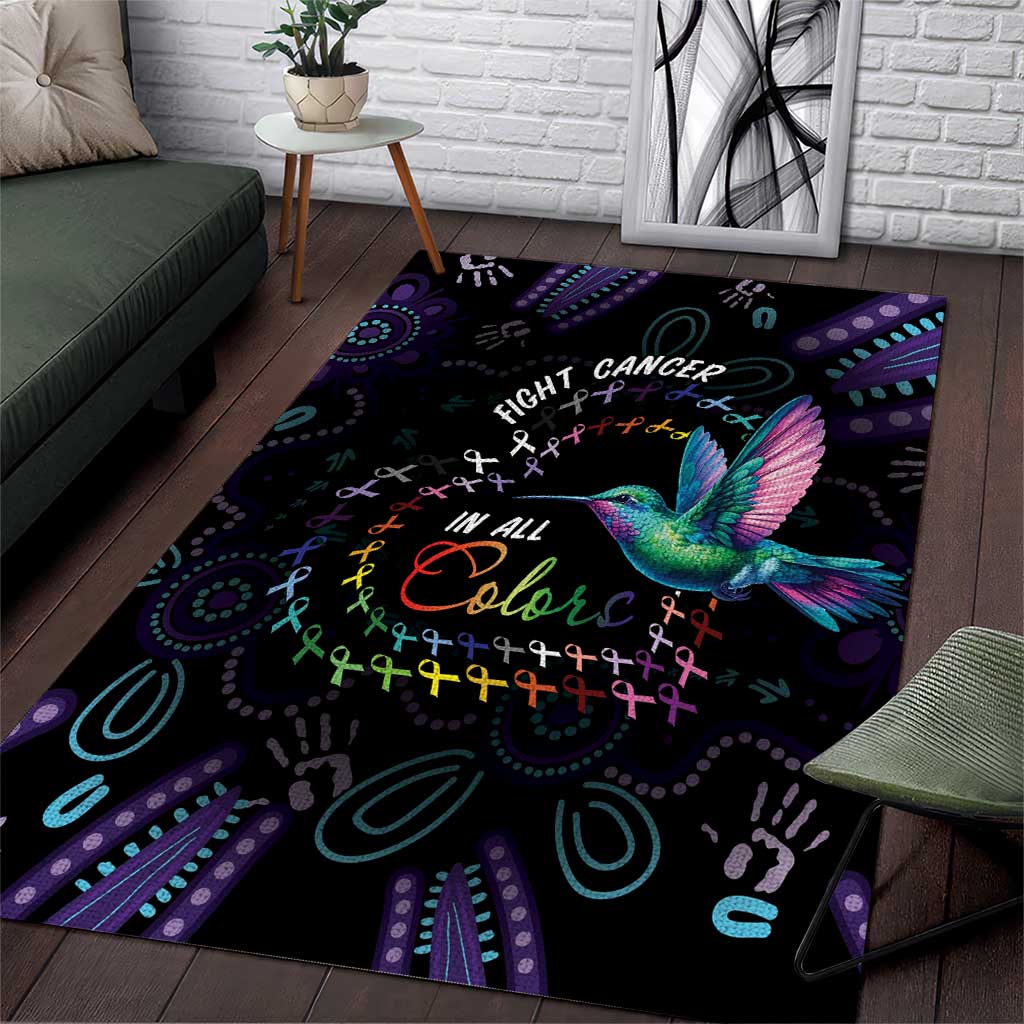 Australia Indigenous Aboriginal Arts Area Rug Hummingbird - Fight Cancer In All Colors