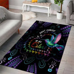 Australia Indigenous Aboriginal Arts Area Rug Hummingbird - Fight Cancer In All Colors