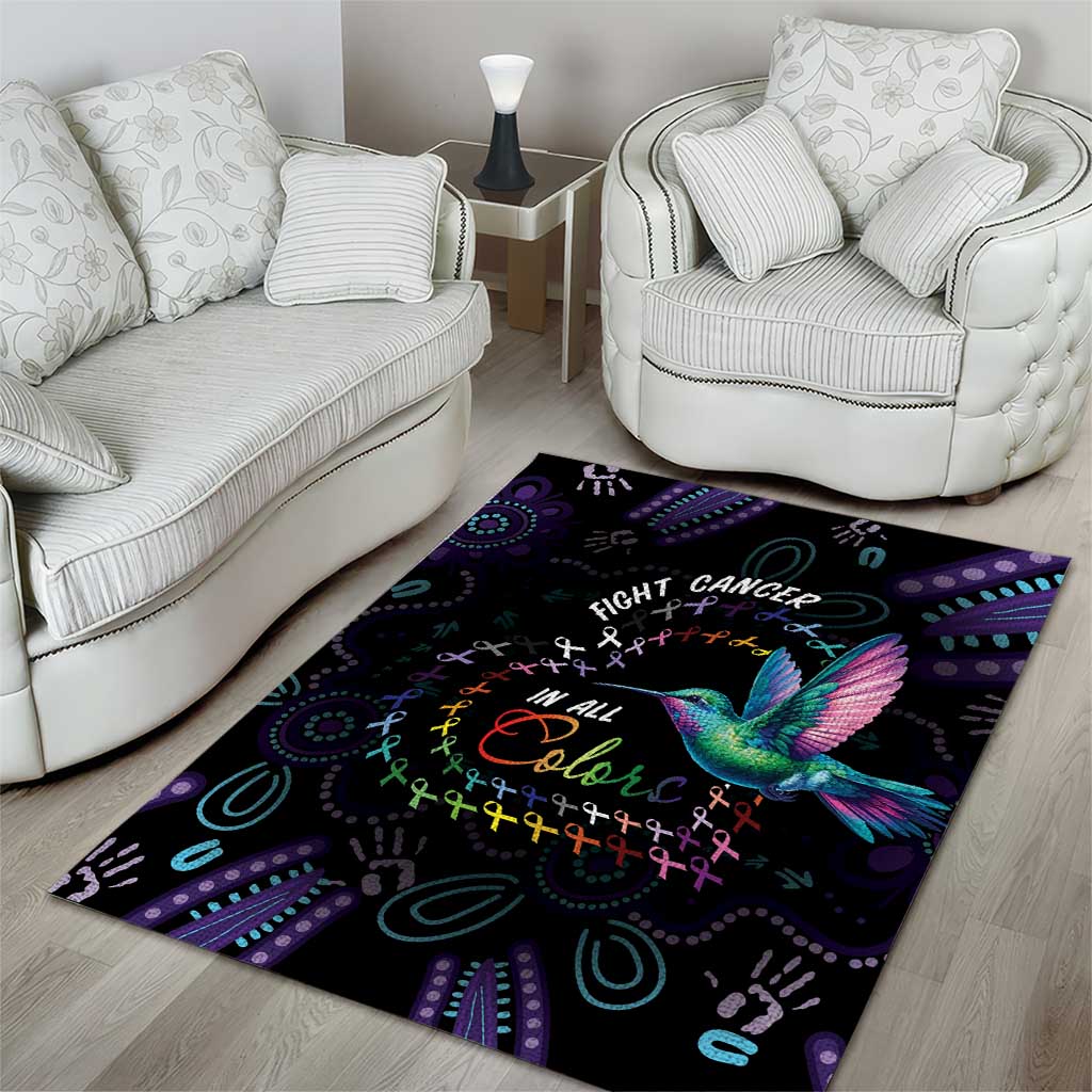 Australia Indigenous Aboriginal Arts Area Rug Hummingbird - Fight Cancer In All Colors