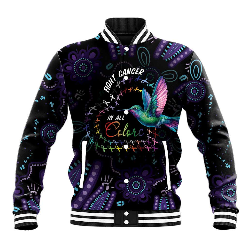 Australia Indigenous Aboriginal Arts Baseball Jacket Hummingbird - Fight Cancer In All Colors
