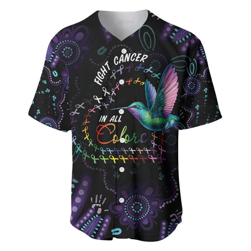 Australia Indigenous Aboriginal Arts Baseball Jersey Hummingbird - Fight Cancer In All Colors