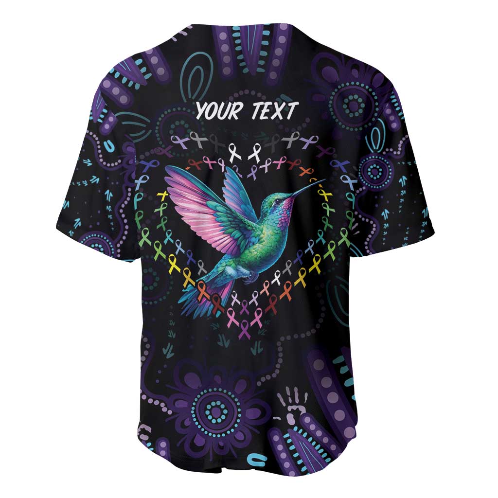 Australia Indigenous Aboriginal Arts Baseball Jersey Hummingbird - Fight Cancer In All Colors