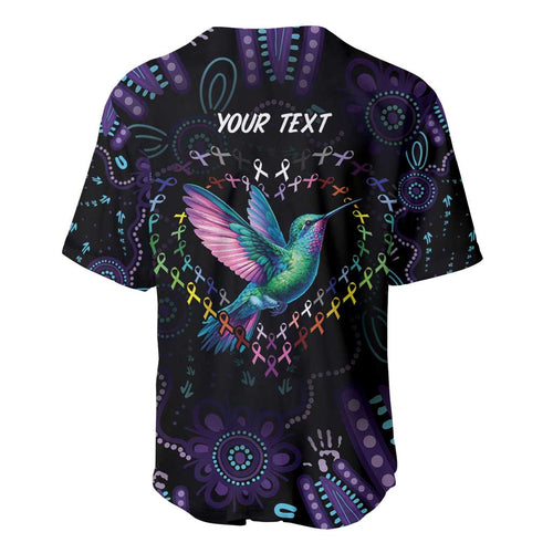 Australia Indigenous Aboriginal Arts Baseball Jersey Hummingbird - Fight Cancer In All Colors