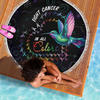 Australia Indigenous Aboriginal Arts Beach Blanket Hummingbird - Fight Cancer In All Colors