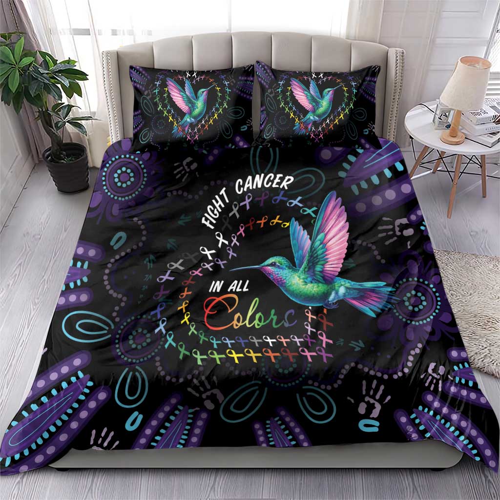 Australia Indigenous Aboriginal Arts Bedding Set Hummingbird - Fight Cancer In All Colors