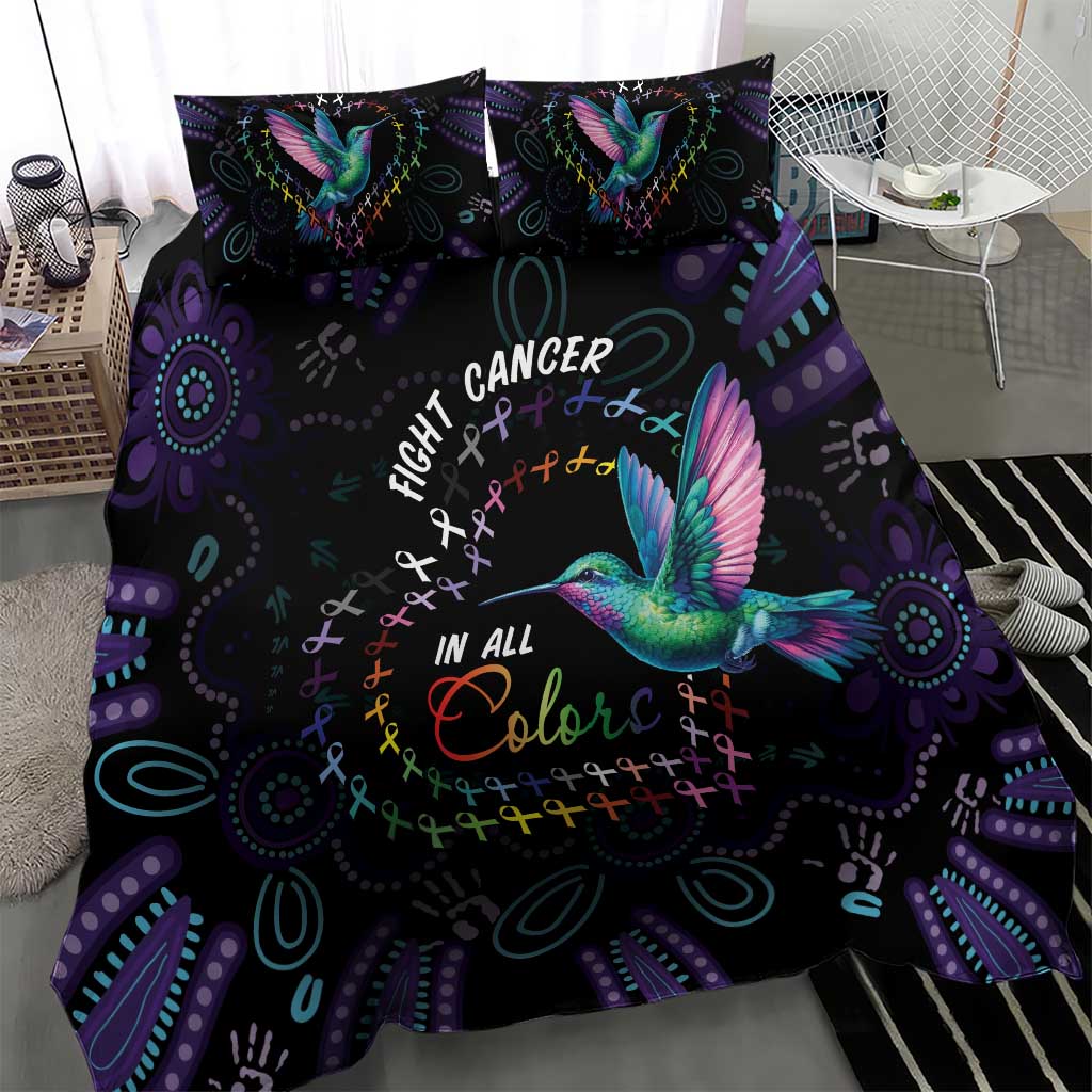 Australia Indigenous Aboriginal Arts Bedding Set Hummingbird - Fight Cancer In All Colors