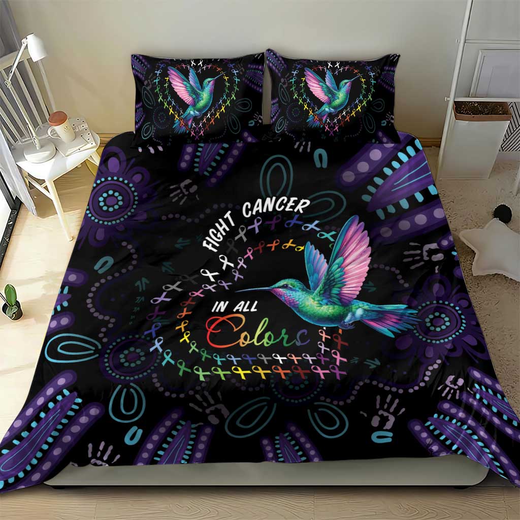 Australia Indigenous Aboriginal Arts Bedding Set Hummingbird - Fight Cancer In All Colors