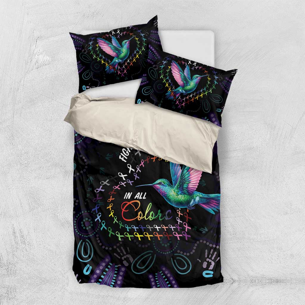 Australia Indigenous Aboriginal Arts Bedding Set Hummingbird - Fight Cancer In All Colors
