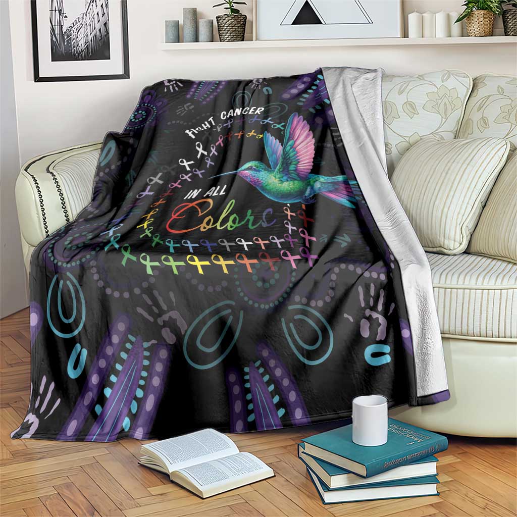 Australia Indigenous Aboriginal Arts Blanket Hummingbird - Fight Cancer In All Colors