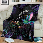 Australia Indigenous Aboriginal Arts Blanket Hummingbird - Fight Cancer In All Colors