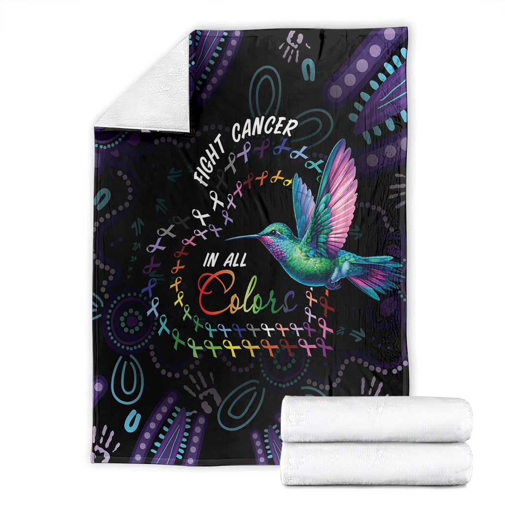 Australia Indigenous Aboriginal Arts Blanket Hummingbird - Fight Cancer In All Colors