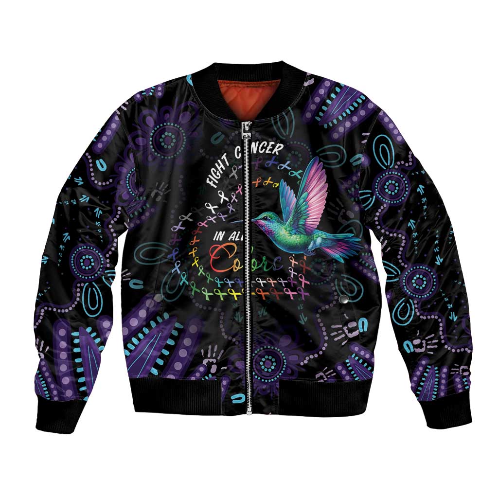 Australia Indigenous Aboriginal Arts Bomber Jacket Hummingbird - Fight Cancer In All Colors