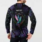 Australia Indigenous Aboriginal Arts Button Sweatshirt Hummingbird - Fight Cancer In All Colors
