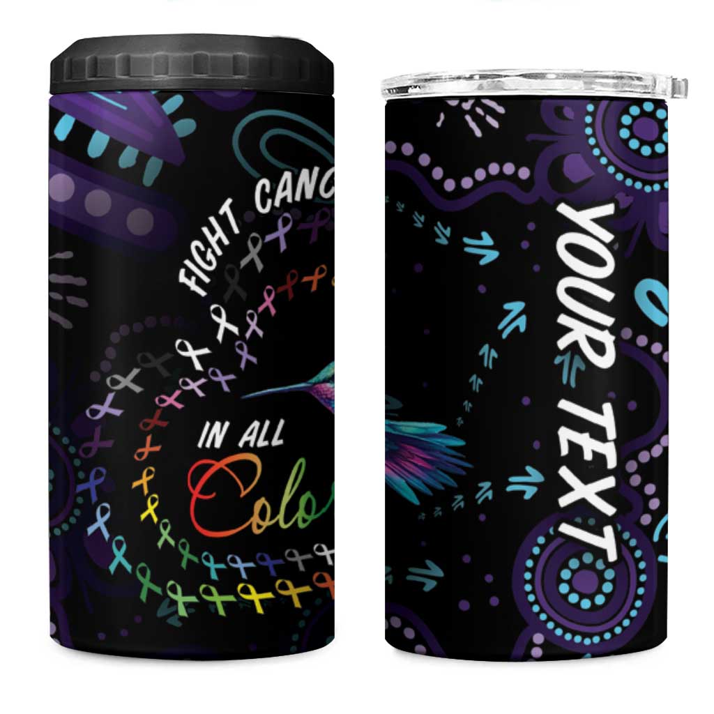 Australia Indigenous Aboriginal Arts 4 in 1 Can Cooler Tumbler Hummingbird - Fight Cancer In All Colors